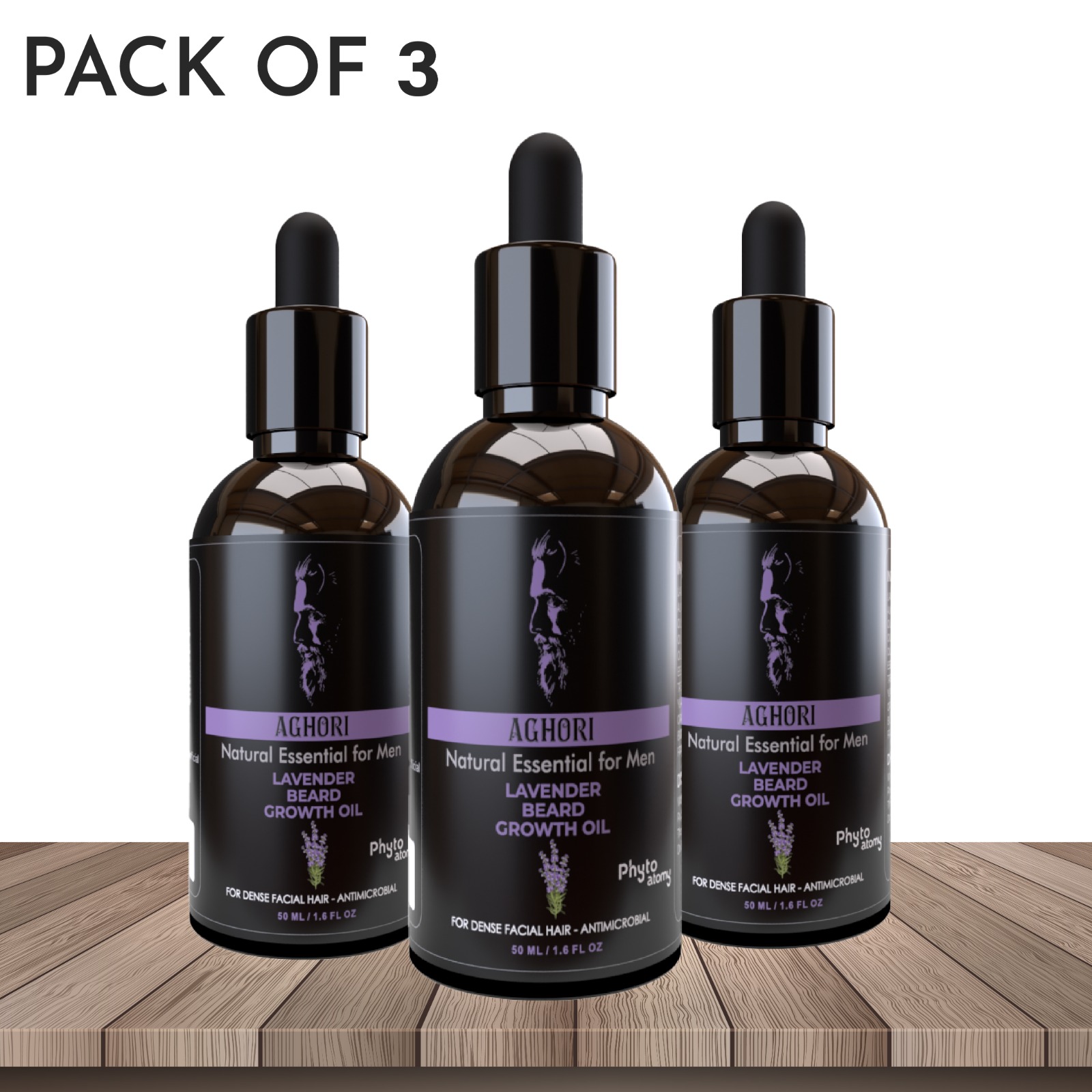 Aghori Lavender Beard Growth Oil (50ml) Pack Of 3